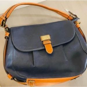 Simply Nolle navy blue and tan purse